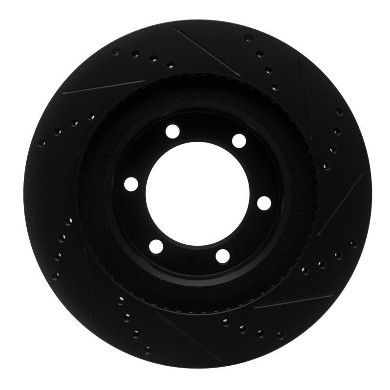 Lexus GX470 Brake Rotor (1) - Front Left - R1 Concepts - Drilled & Slotted - Black - `03-`09